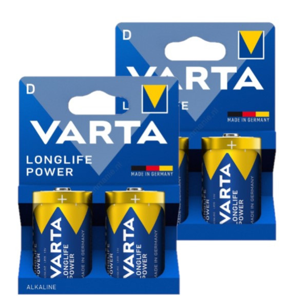 Varta Longlife Power LR20 / D Alkaline Batterij 4 stuks AVA00488 - 1