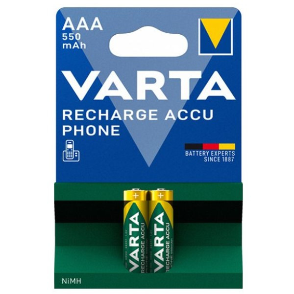 Varta Oplaadbare AAA / HR03 Ni-Mh Batterijen (2 stuks)  AVA00307 - 1