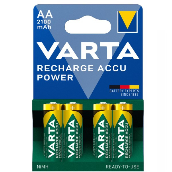 Varta Oplaadbare AA / HR06 Ni-Mh Batterijen (4 stuks, 2100 mAh)  AVA00152 - 1