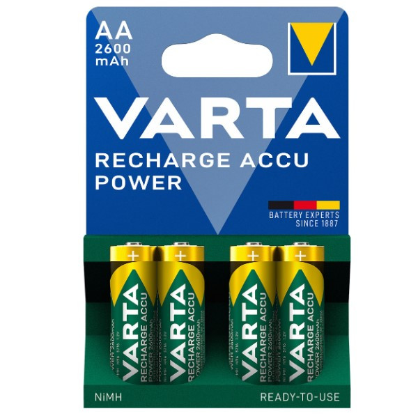 Varta Oplaadbare AA / HR06 Ni-Mh Batterijen (4 stuks, 2600 mAh)  AVA00155 - 1