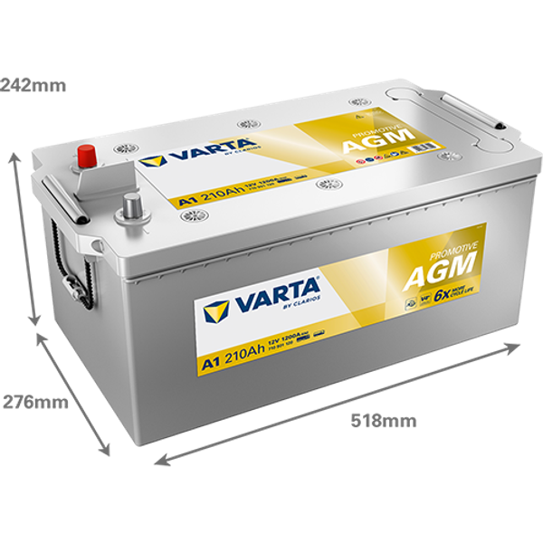 Varta ProMotive AGM A1 / 710 901 120 accu (12V, 210Ah, 1200A) AVA00728 - 2