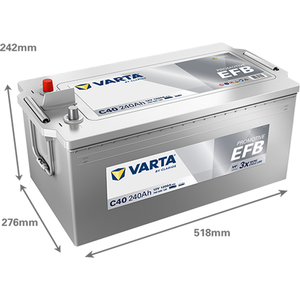 Varta ProMotive EFB C40 / 740 500 120 accu (12V, 240Ah, 1200A) AVA00727 - 2