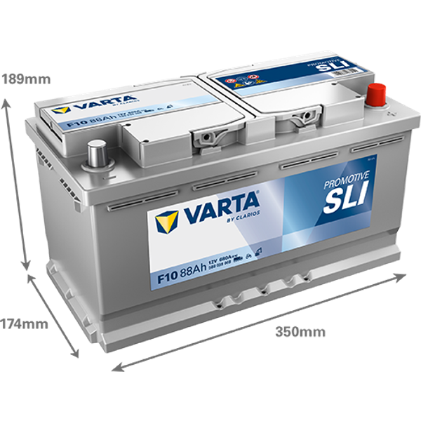 Varta ProMotive SLI F10 / 588 038 068 accu (12V, 88Ah, 680A) AVA00712 - 2
