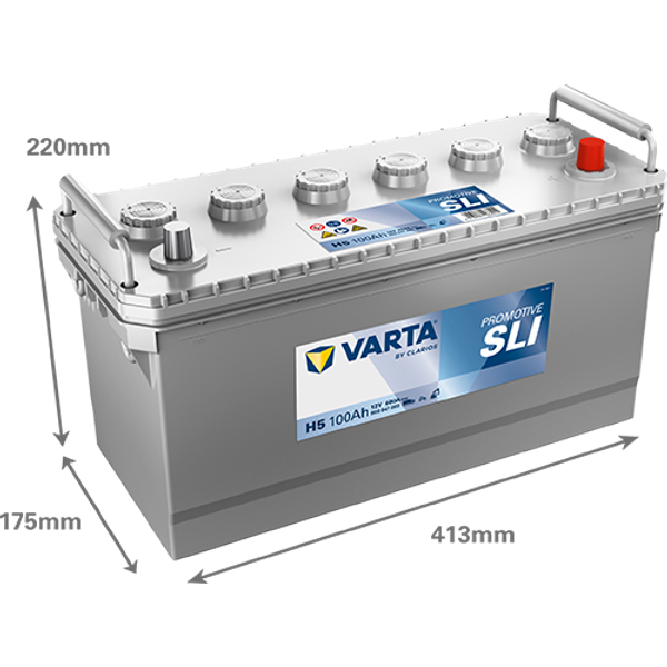 Varta ProMotive SLI H5 / 600 047 060 accu (12V, 100Ah, 600A)  AVA00287 - 2