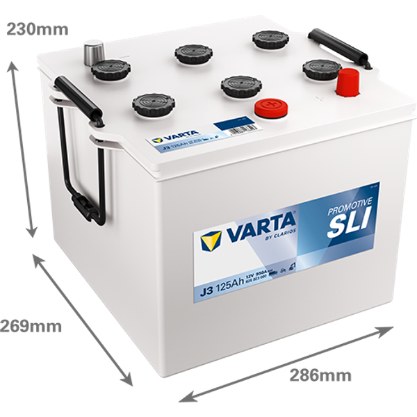 Varta ProMotive SLI J3 / 625 023 000 accu (12V, 125Ah, 950A)  AVA00333 - 2