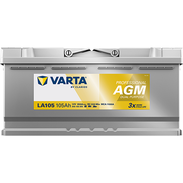Varta Professional AGM Dual Purpose LA105 / 840 105 095 accu (12V, 105Ah, 950A)  AVA00247 - 3