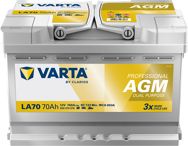 Varta Professional AGM Dual Purpose LA70 / 840 070 076 accu (12V, 70Ah. 760A)  AVA00248 - 1
