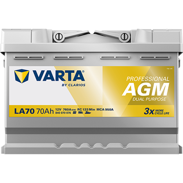 Varta Professional AGM Dual Purpose LA70 / 840 070 076 accu (12V, 70Ah. 760A)  AVA00248 - 3