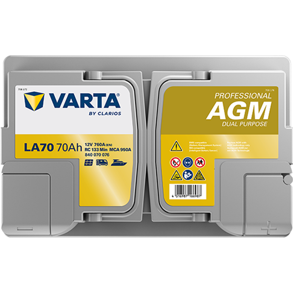 Varta Professional AGM Dual Purpose LA70 / 840 070 076 accu (12V, 70Ah. 760A)  AVA00248 - 4