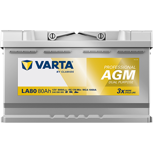 Varta Professional AGM Dual Purpose LA80 / 840 080 080 accu (12V, 80Ah, 800A)  AVA00251 - 3