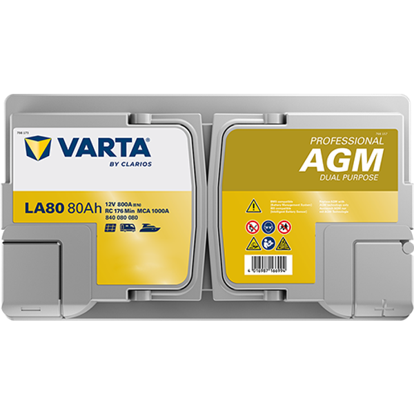 Varta Professional AGM Dual Purpose LA80 / 840 080 080 accu (12V, 80Ah, 800A)  AVA00251 - 4