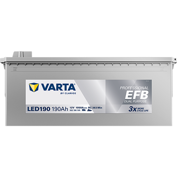 Varta Professional EFB Dual Purpose LED190 / 930 190 105 accu (12V, 190Ah, 1050A)  AVA00326 - 1