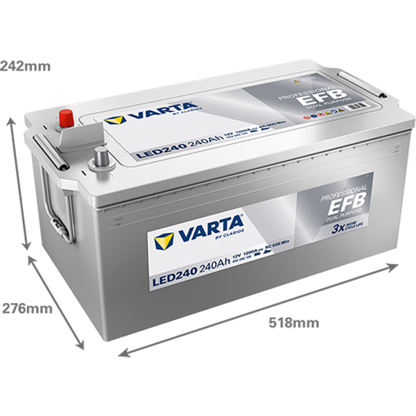 Varta Professional EFB Dual Purpose LED240 / 930 240 120 accu (12V, 240Ah, 1200A)  AVA00328 - 2