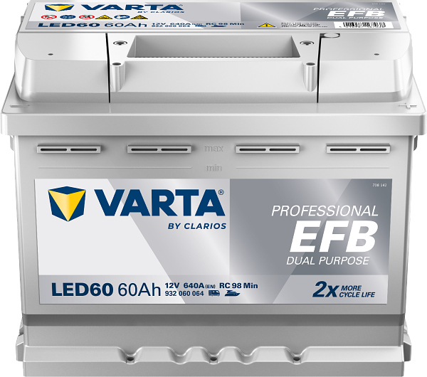 Varta Professional EFB Dual Purpose LED60 / 930 060 068 accu (12V, 60Ah, 640A)  AVA00327 - 1
