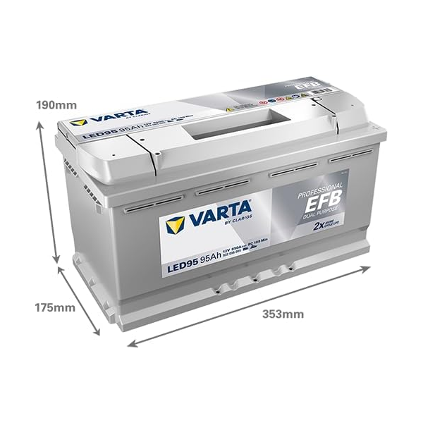 Varta Professional EFB Dual Purpose LED95 / 930 095 085 accu (12V, 95Ah, 850A)  AVA00325 - 2