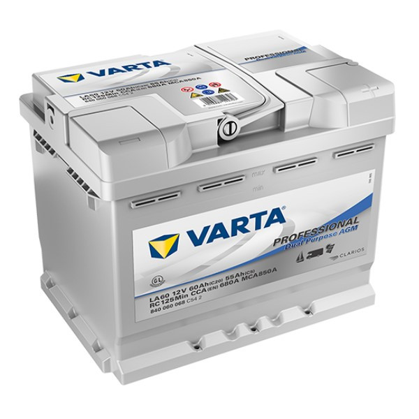 Varta Professional LA60 / 840 060 068 Dual Purpose AGM accu (12V, 60Ah, 680A)  AVA00250 - 1