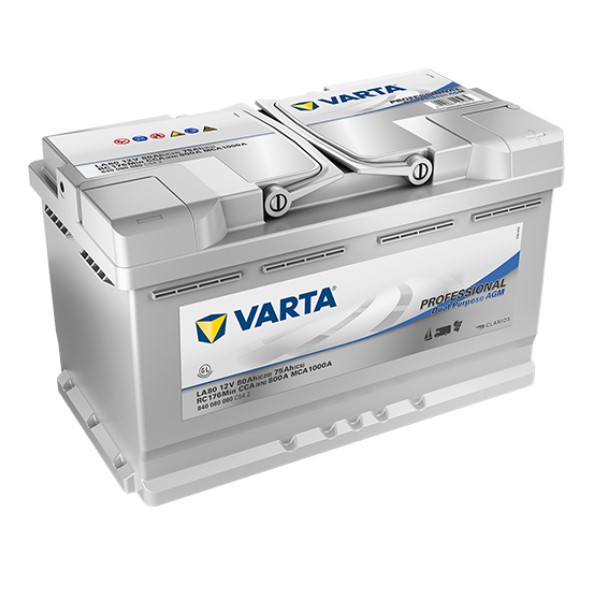 Varta Professional LA80 / 840 080 080 Dual Purpose AGM accu (12V, 80Ah, 800A)  AVA00251 - 1
