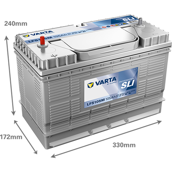 Varta Professional SLI LFS105M / 820 055 080 (12V, 105Ah, 800A) AVA00731 - 2