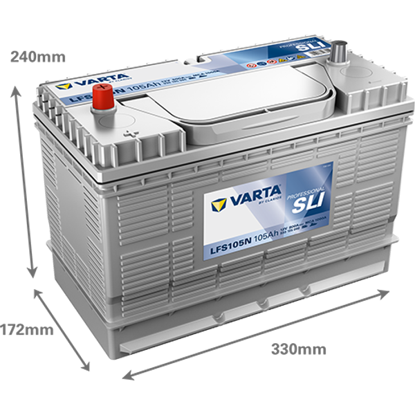 Varta Professional SLI LFS105N / 820 054 080 (12V, 105Ah, 800A) AVA00730 - 2