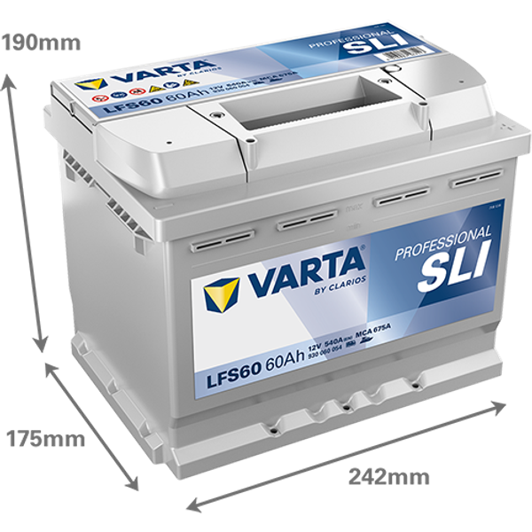 Varta Professional SLI LFS60 / 930 060 054 (12V, 60Ah, 540A)  AVA00606 - 2