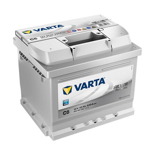 Varta Silver Dynamic C6 / 552 401 052 / S5 001 accu (12V, 52Ah, 520A)  AVA00587 - 1