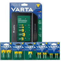 Varta LCD oplader inclusief batterijen: 4x AA / 4x AAA / 2x C / 2x D / 1x 9V