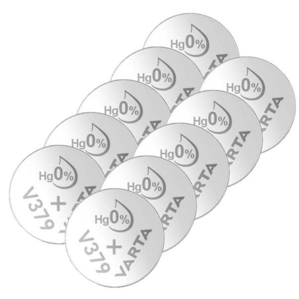 Varta V379 / SR521SW / SR63 zilveroxide knoopcel batterij 10 stuks AVA00756 - 1