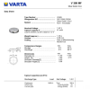 Varta V389 / SR1130W / SR54 zilveroxide knoopcel batterij 1 stuk  AVA00024 - 4