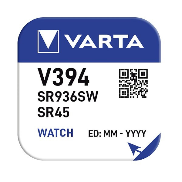 Varta V394 / SR936SW / SR45 zilveroxide knoopcel batterij 1 stuk  AVA00029 - 3