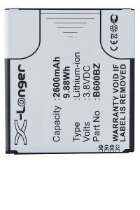 Verizon B600BZ accu (2600 mAh, 123accu huismerk)  AVE00104