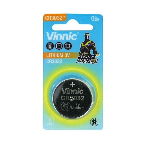 Vinnic CR3032 3V Lithium knoopcel batterij 1 stuk  AVI00264 - 1