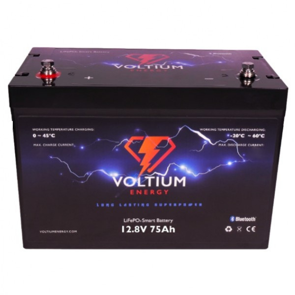 Voltium Energy VE-SPBT-1275 Smart Battery (12.8V, 75Ah, 960Wh, LiFePO4) AVO00153 - 1