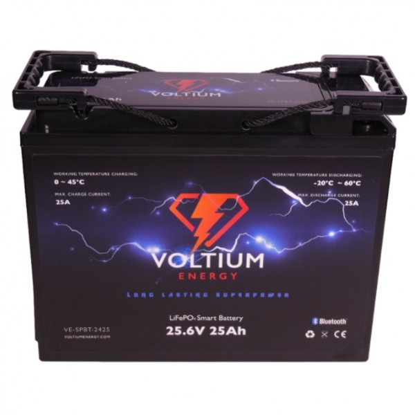 Voltium Energy VE-SPBT-2425 Smart Battery (25.6V, 25Ah, 640Wh, LiFePO4) AVO00151 - 1