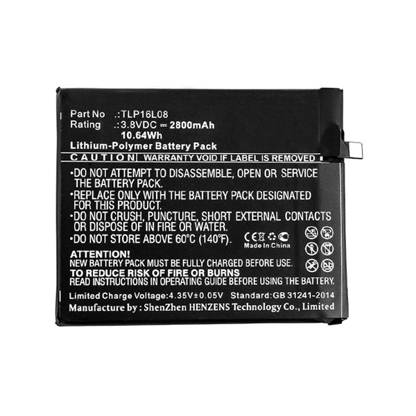 Wiko TLP16L08 accu (3.8 V, 2800 mAh, 123accu huismerk)  AWI00081 - 1