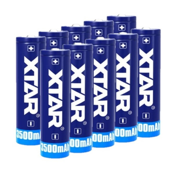 10 stuks XTAR 18650 oplaadbare lithium batterijen (3.7 V, 3500 mAh, 10A) AXT00035 - 1