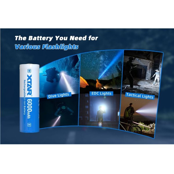 XTAR 10 stuks XTAR 21700 oplaadbare lithium batterijen (3.6 V, 6000 mAh, 10A)  AXT00087 - 4