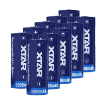 XTAR 10 stuks XTAR 26650 oplaadbare lithium batterijen (3.6 V, 5200 mAh, 10A)  AXT00055