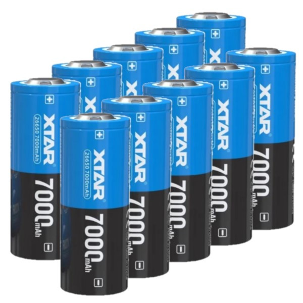 10 stuks XTAR 26650 oplaadbare lithium batterijen (3.6 V, 7000 mAh, 10A) AXT00151 - 1