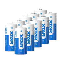 10 stuks XTAR RCR123A / 16340 oplaadbare lithium batterijen (3.6 V, Li-ion, 850 mAh, 2.5A) AXT00083