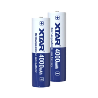 XTAR 2 stuks XTAR 18650 oplaadbare lithium batterijen (3.6 V, 4000 mAh, 10A)  AXT00077