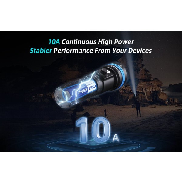 XTAR 2 stuks XTAR 18650 oplaadbare lithium batterijen (3.6 V, 4000 mAh, 10A)  AXT00077 - 5