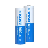 XTAR 2 stuks XTAR 21700 oplaadbare lithium batterijen (3.6 V, 6000 mAh, 10A)  AXT00085