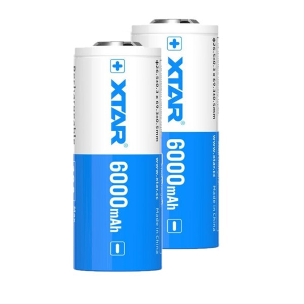 XTAR 2 stuks XTAR 26650 oplaadbare lithium batterijen (3.6 V, 6000 mAh, 10A)  AXT00089 - 1