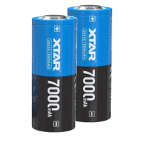 2 stuks XTAR 26650 oplaadbare lithium batterijen (3.6 V, 7000 mAh, 10A) AXT00149