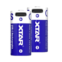 2 stuks XTAR RCR123A / 16340 USB-C oplaadbare lithium batterijen (3.6 V, Li-ion, 900 mAh, 2.7A) AXT00145