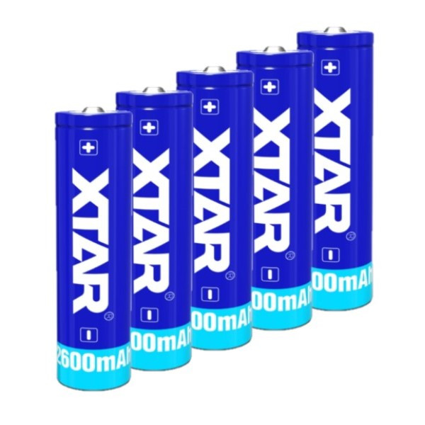 5 stuks XTAR 18650 oplaadbare lithium batterijen (3.7 V, 2600 mAh, 5A) AXT00037 - 1