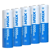 XTAR 5 stuks XTAR 21700 oplaadbare lithium batterijen (3.6 V, 6000 mAh, 10A)  AXT00086