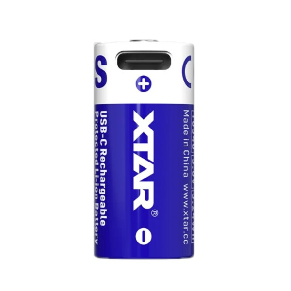 XTAR RCR123A / 16340 USB-C oplaadbare lithium batterij (3.6 V, Li-ion, 900 mAh, 2.7A) AXT00144 - 1