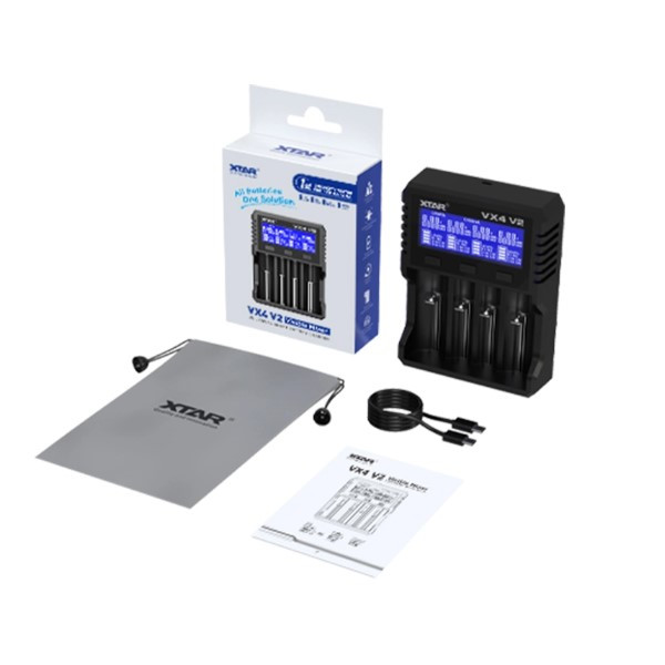 XTAR VX4 V2 4-slots oplader voor Li-ion / LiFePO4 / Ni-Mh Batterijen AXT00177 - 4