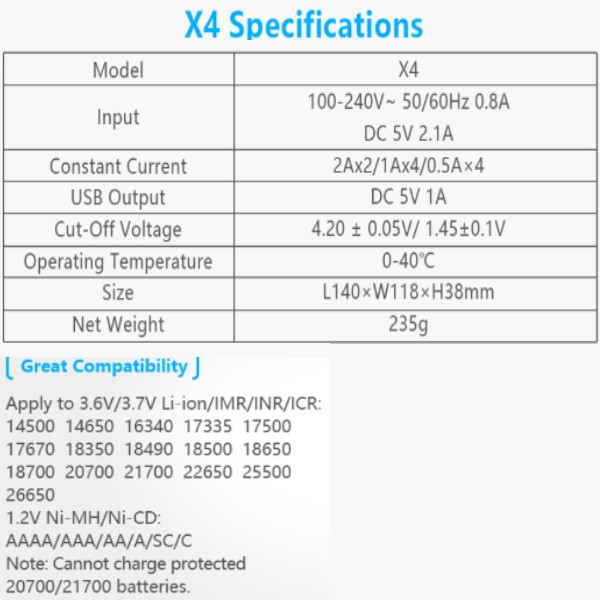 XTAR X4 oplader  AXT00046 - 3